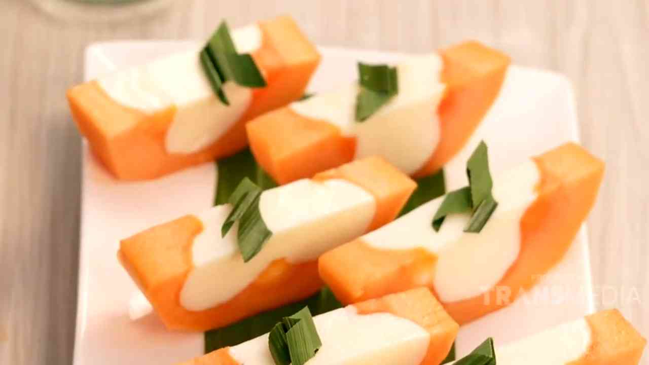 Puding Pepaya Susu yang Segar dan Cantik yang Mudah Dibuatnya