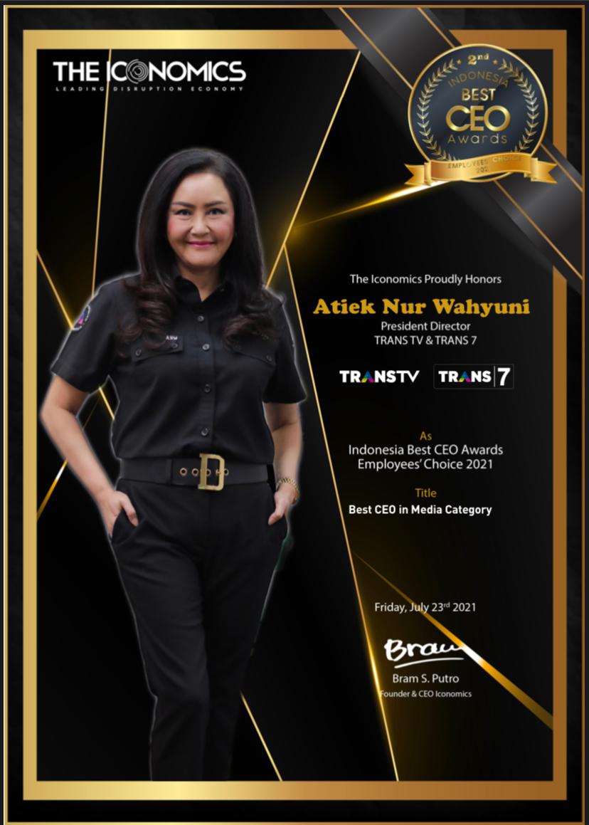 Direktur Utama Trans Tv Dan Trans7 Raih Penghargaan Indonesia Best Ceo